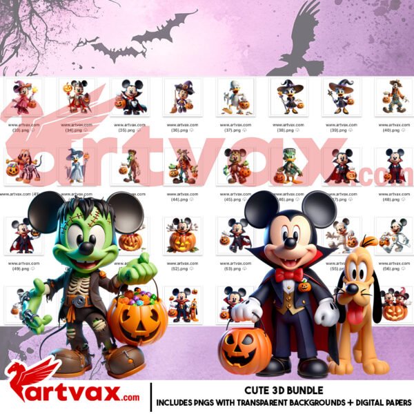 Mickey Halloween Clipart Bundle