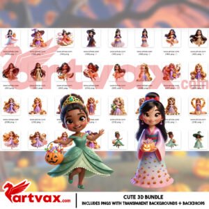 Disney Princess Halloween PNG Bundle