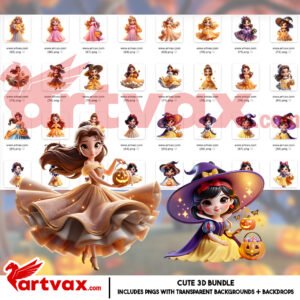 Disney Princess Halloween PNG Bundle