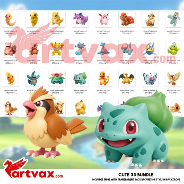 Pokemon Birthday Clipart Bundle