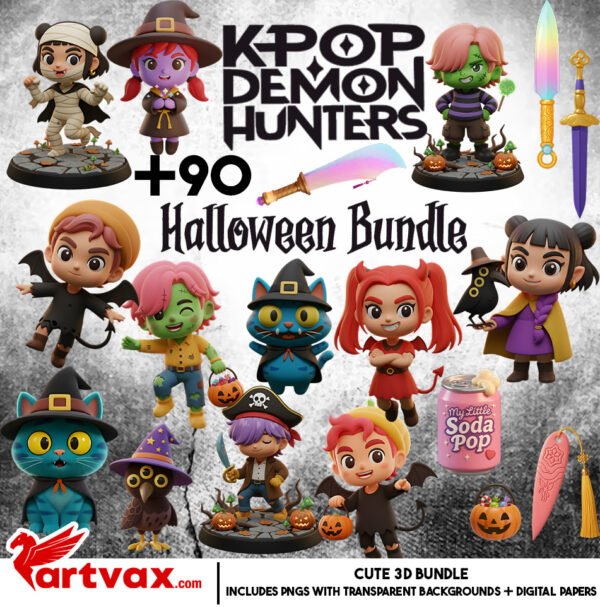 Kpop Halloween Clipart Bundle,