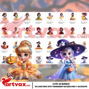 Disney Princess Halloween PNG Bundle