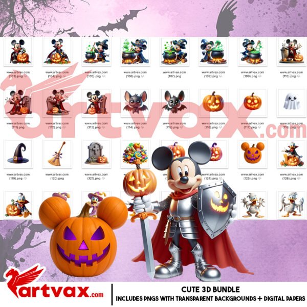 Mickey Halloween Clipart Bundle