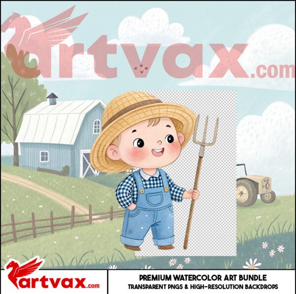 Farm Animals Watercolor Clipart