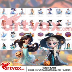 Disney Princess Halloween PNG Bundle