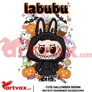Labubu Halloween PNG | Cute Spooky Labubu Clipart | Transparent Background Digital Download | Halloween Cartoon Sticker Design