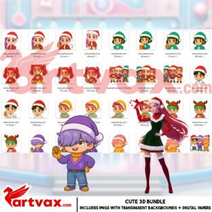 Christmas Kpop Demon Hunters PNG Bundle