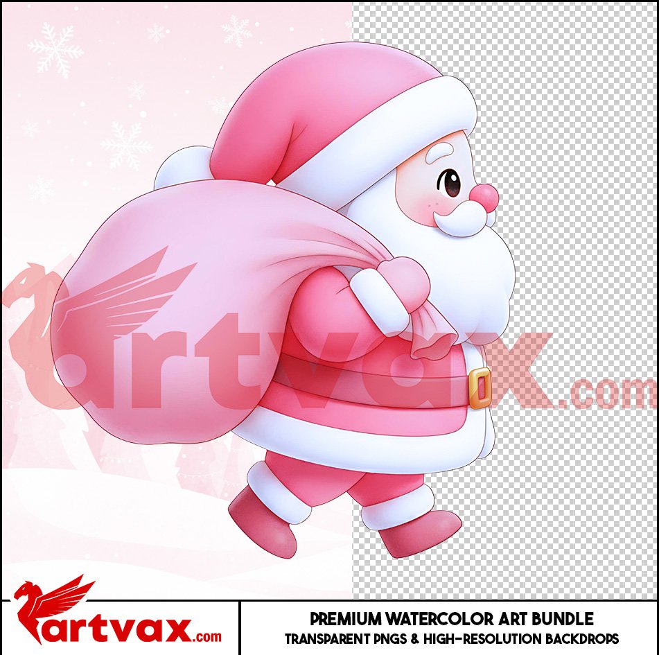 Pink Christmas Clipart Bundle