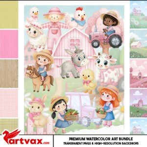 Cute Farm Clipart Bundle