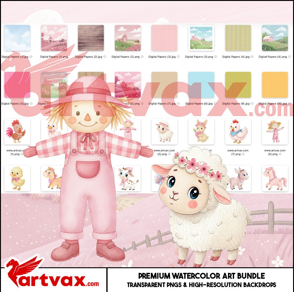Cute Farm Clipart Bundle