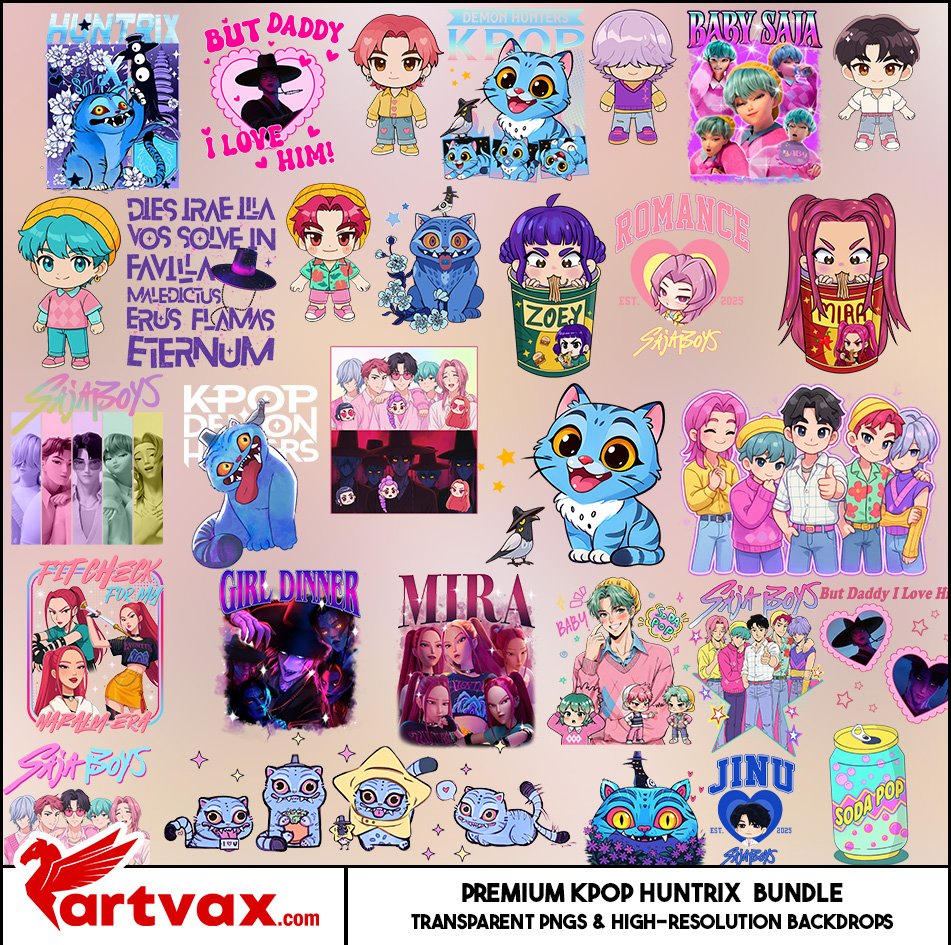 Premium KPOP Huntrix PNG Bundle