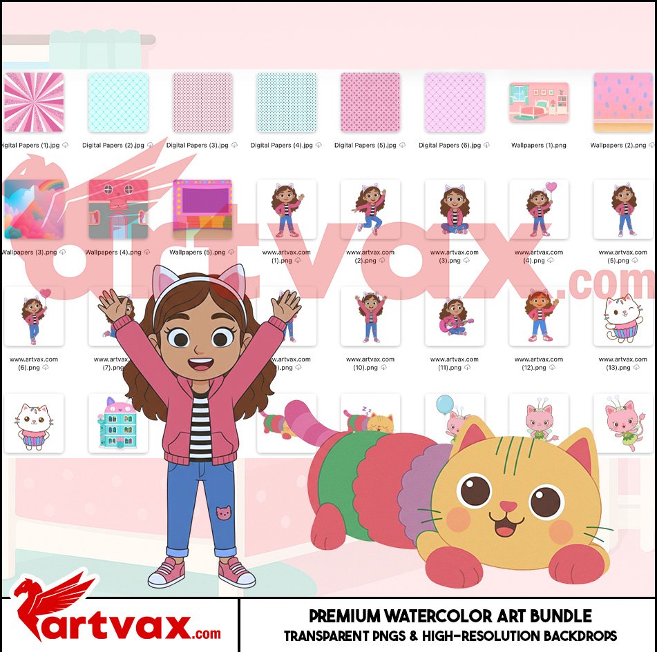 Gabby's Dollhouse Clipart Bundle
