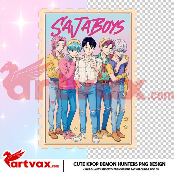 SAJA Boys K-Pop Demon Hunters PNG