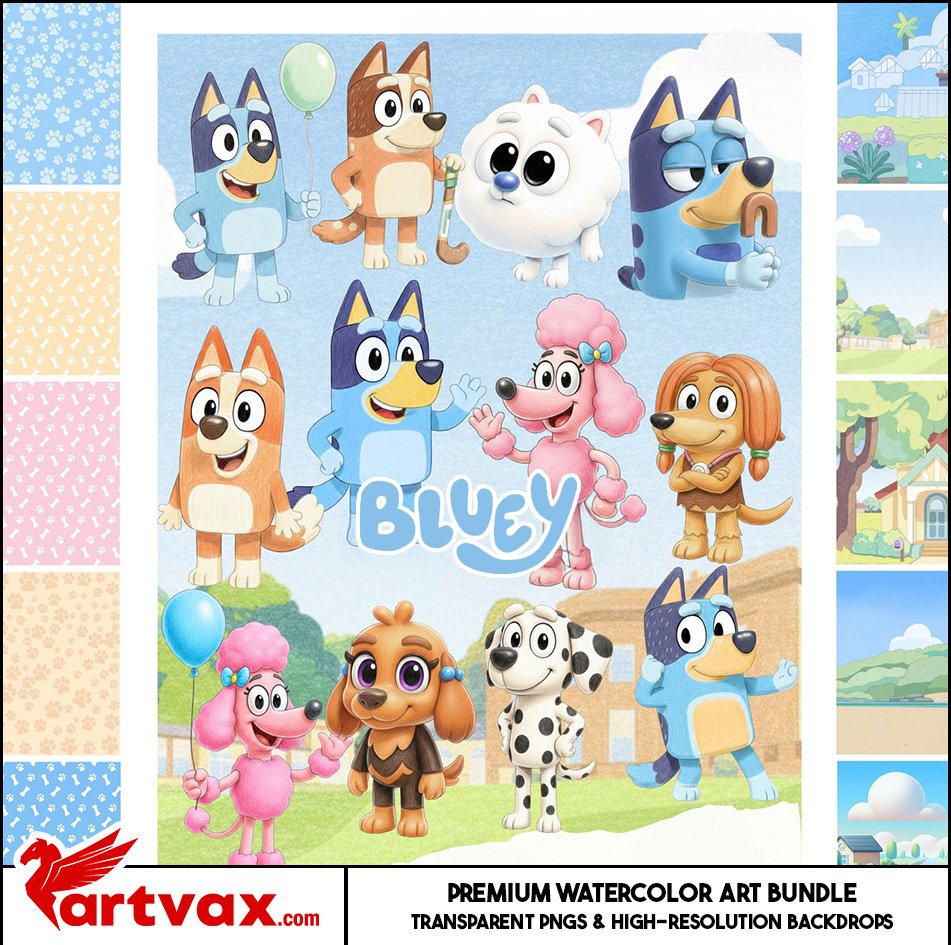 Bluey Clipart Bundle