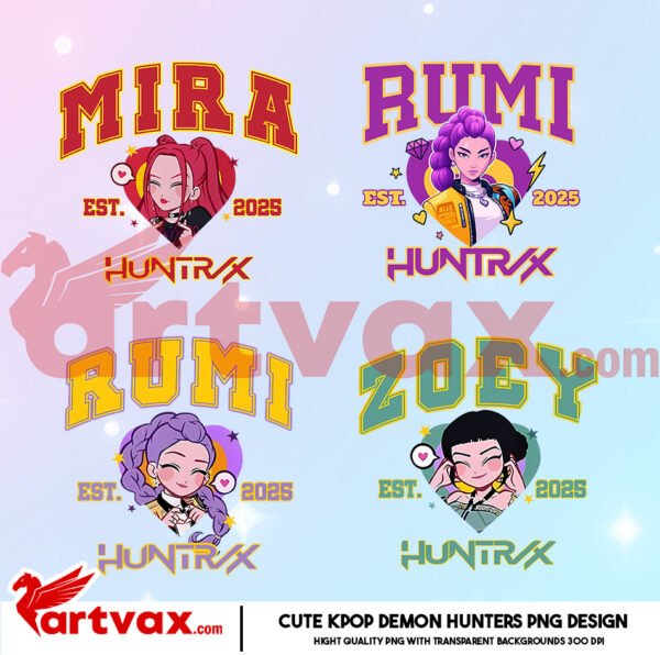 Huntrix KPop Demon Hunters PNG Bundle