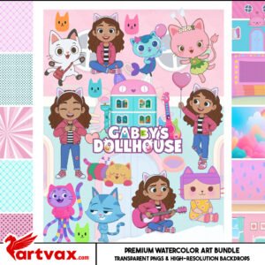 Gabby's Dollhouse Clipart Bundle