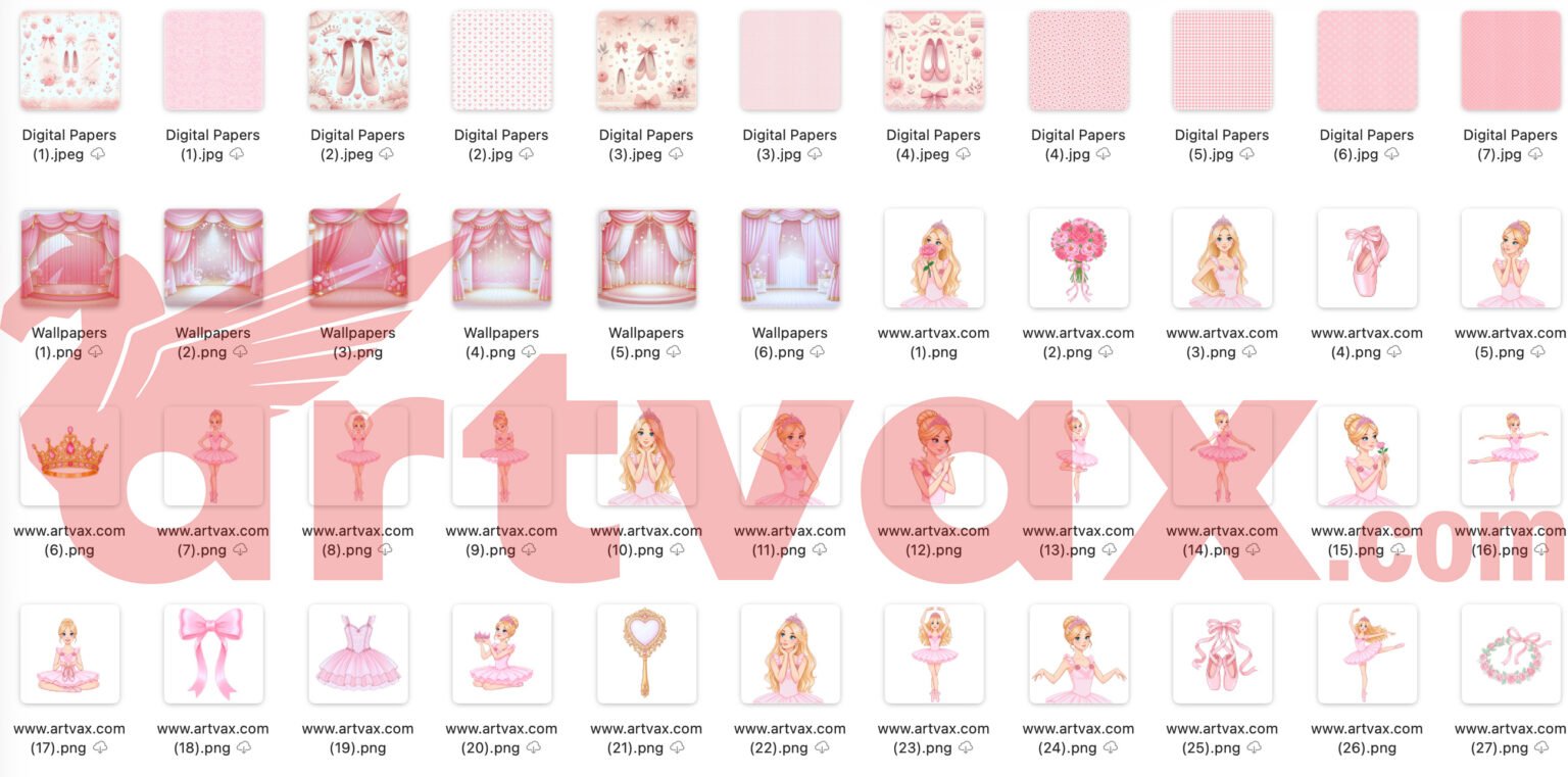 Ballerina Clipart Bundle | Pink Princess Watercolor PNGs | Ballet ...