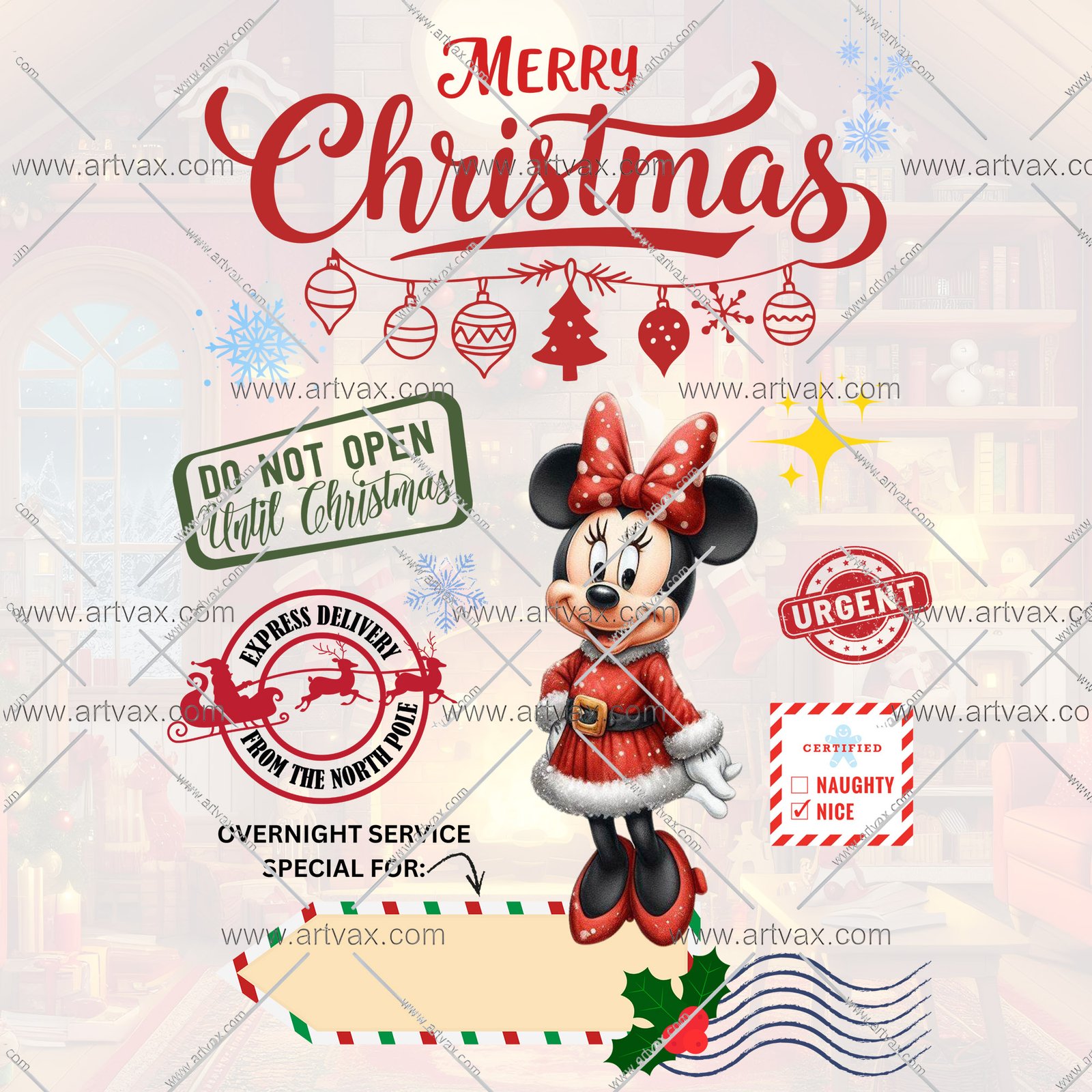 Minnie Mouse Santa Sack PNG