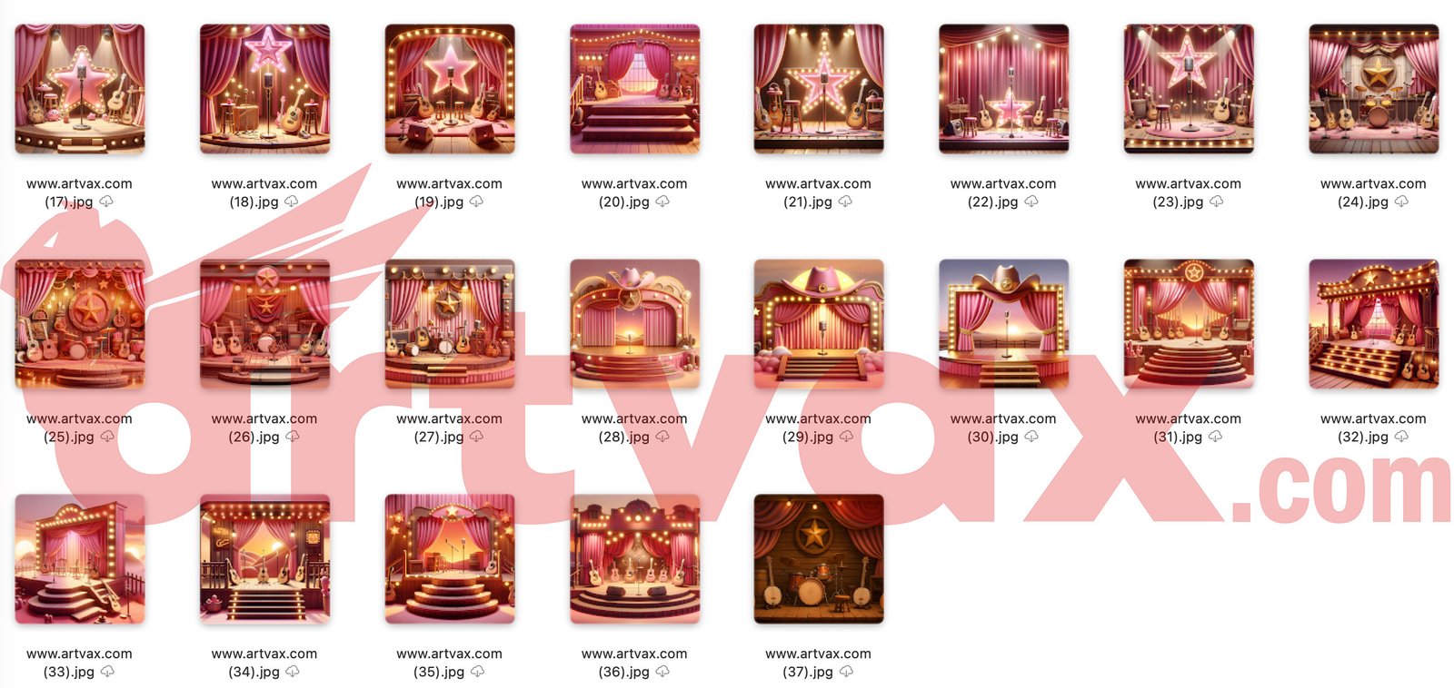 Pink Cowgirl Singer Clipart Bundle
