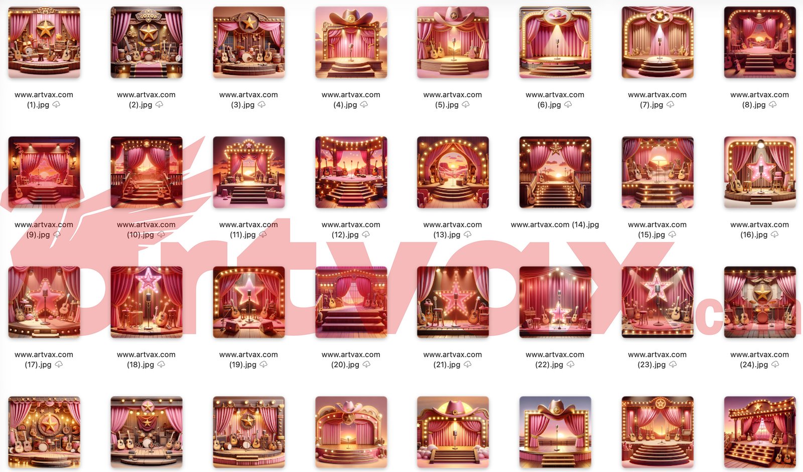 Pink Cowgirl Singer Clipart Bundle