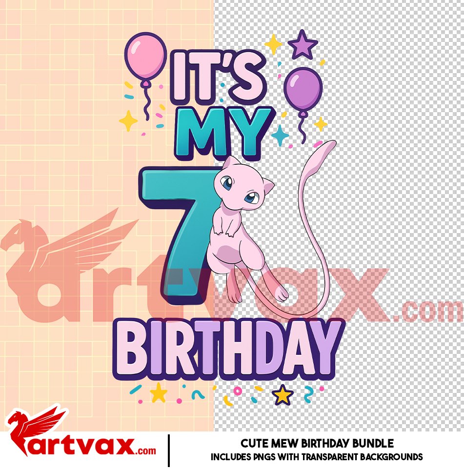 Mew Birthday PNG Bundle