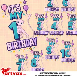 Mew Birthday PNG Bundle