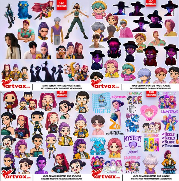 KPOP Demon Hunters PNG Mega Bundle