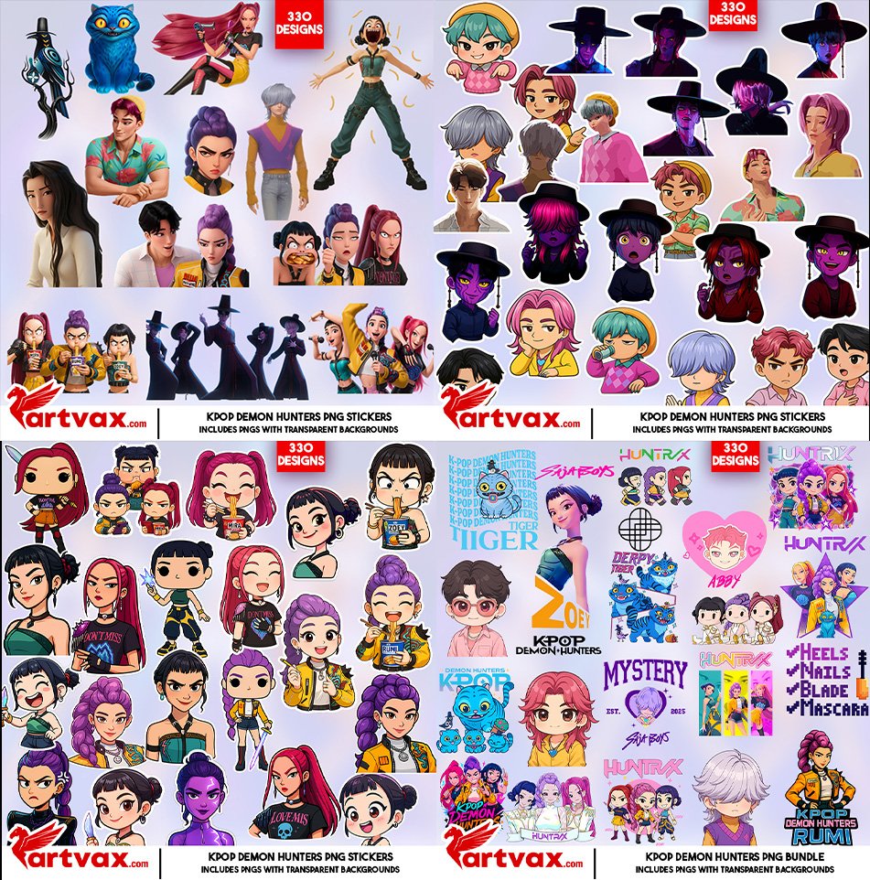 KPOP Demon Hunters PNG Mega Bundle
