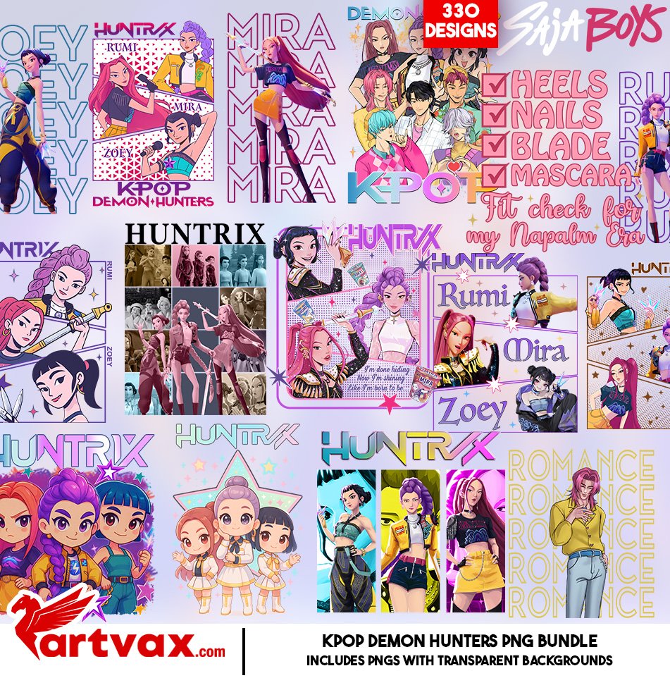 KPOP Demon Hunters PNG Mega Bundle