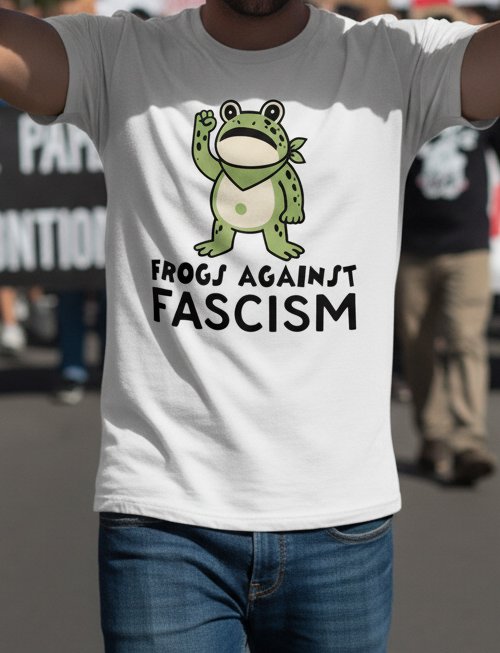 Frogs Against Fascism SVG | Frog Protest Clipart | Digital Cut File | Anti-Fascist PNG | Vinyl Decal & T-Shirt Design - Image 2