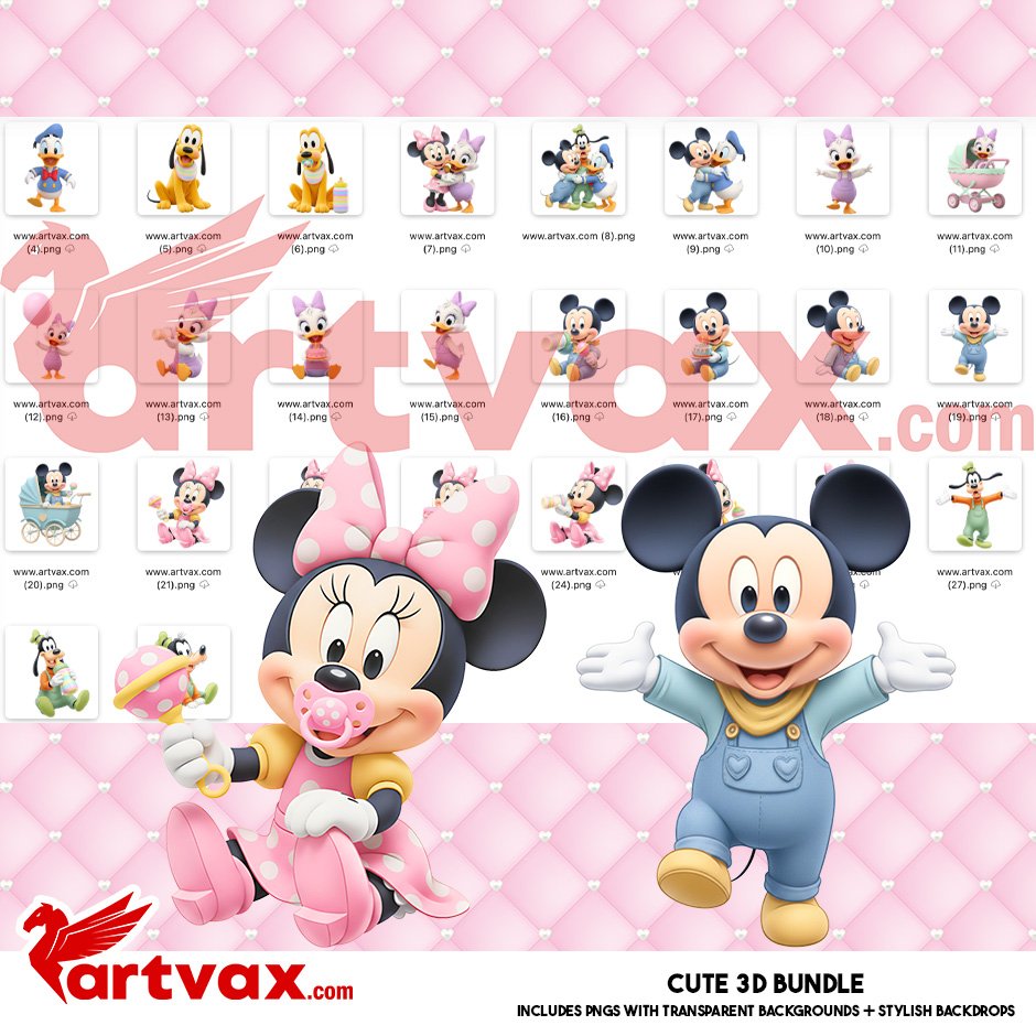 Baby Disney 3D PNG Bundle