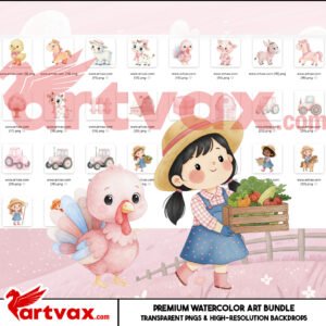 Cute Farm Clipart Bundle