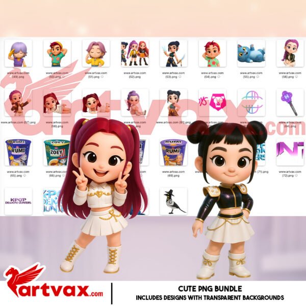 K-Pop Demon Hunters PNG Bundle