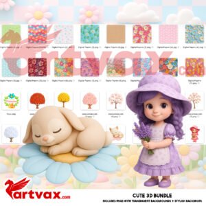 3D Spring Clipart Bundle