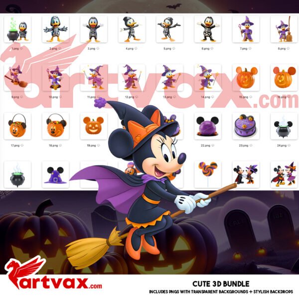 Mickey and Minnie Halloween Clipart