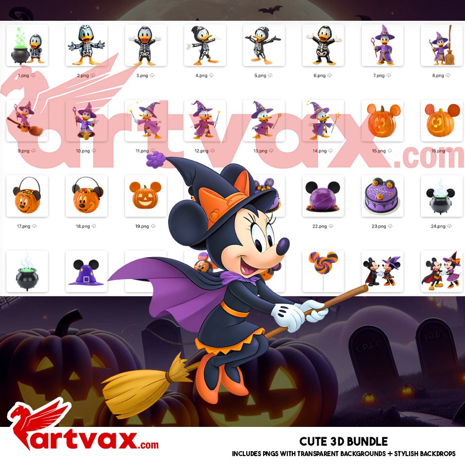 Mickey and Minnie Halloween Clipart