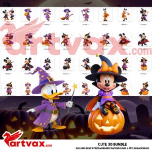 Mickey and Minnie Halloween Clipart