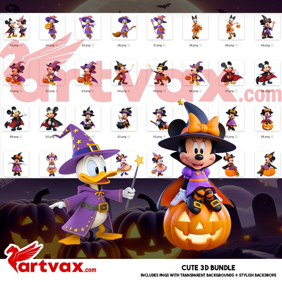 Mickey and Minnie Halloween Clipart