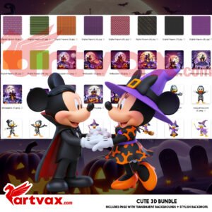 Mickey and Minnie Halloween Clipart