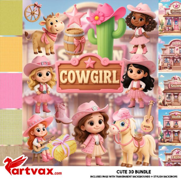 Cowgirl PNG Bundle