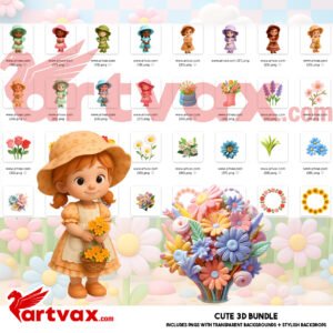 3D Spring Clipart Bundle