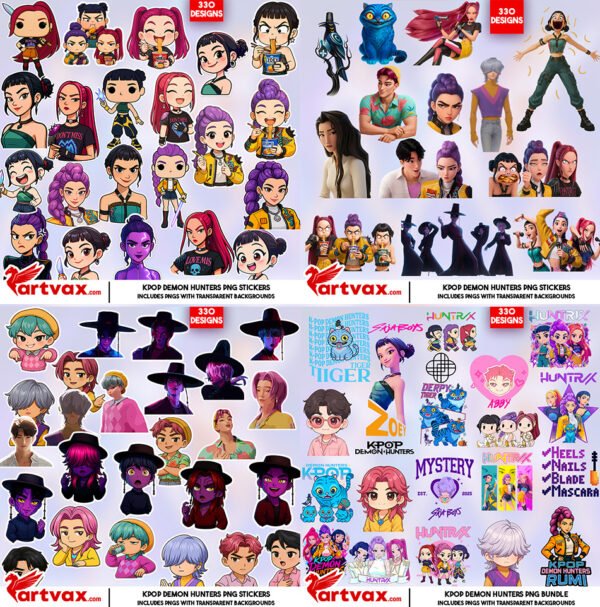 KPOP Demon Hunters PNG Mega Bundle