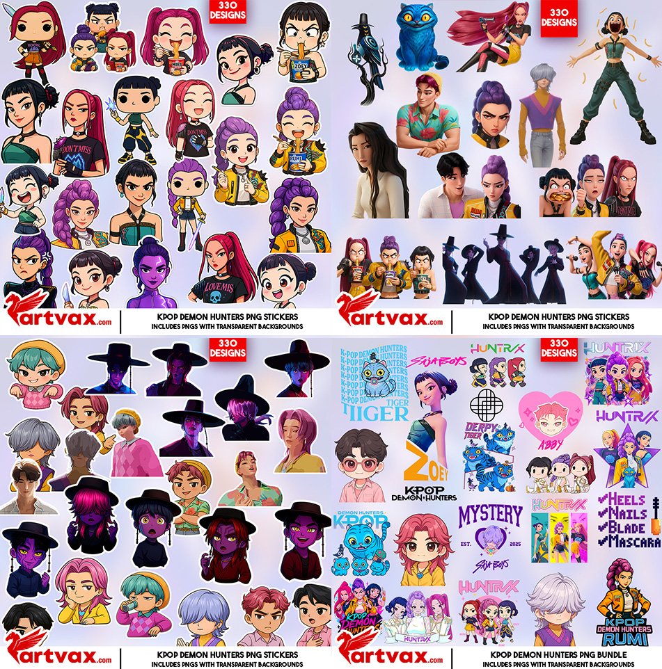 KPOP Demon Hunters PNG Mega Bundle