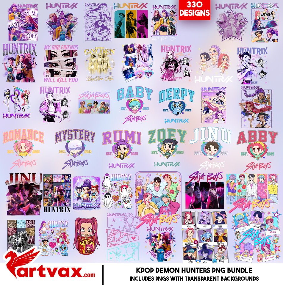 KPOP Demon Hunters PNG Mega Bundle
