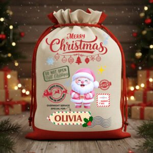 Alternative view of Santa Sack PNG | North Pole Express Delivery Label Sublimation File | Printable Nice List Certified Christmas Gift Tag Digital Download