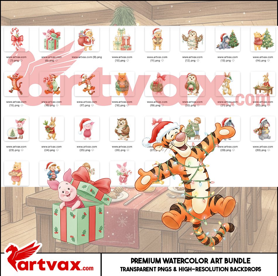 Winnie The Pooh Christmas Clipart