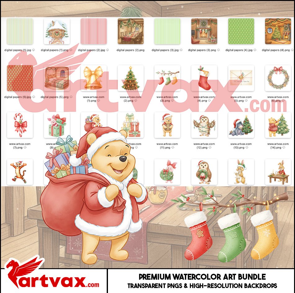 Winnie The Pooh Christmas Clipart