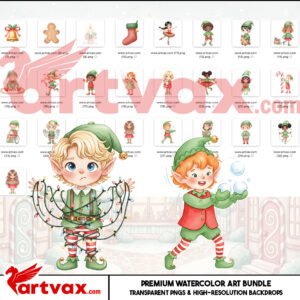 Christmas Elf Clipart Bundle