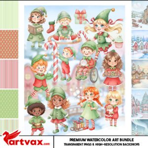 Christmas Elf Clipart Bundle