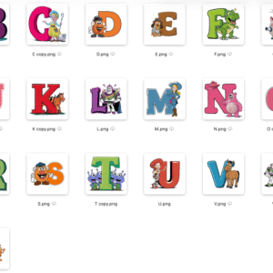 Toy Story Alphabet SVG PNG Bundle
